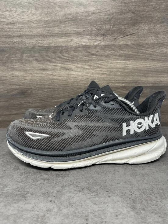 Hoka One One Other - HOKA Clifton 9 Sneakers Mens Size 10.5 2E Wide Black White One One